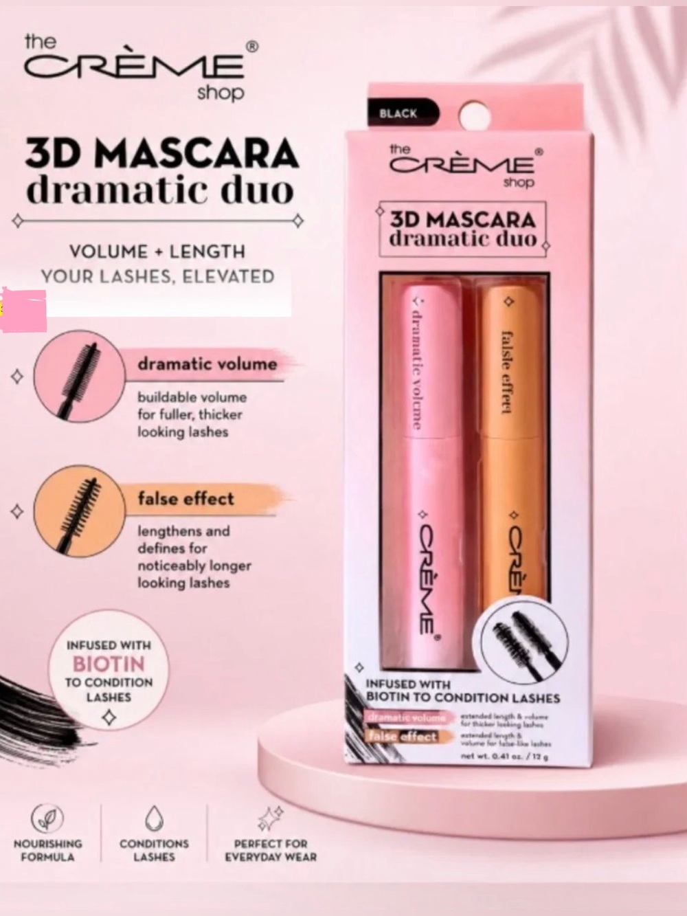The Crème Shop 3D Mascara Dramatic Duo- NIB